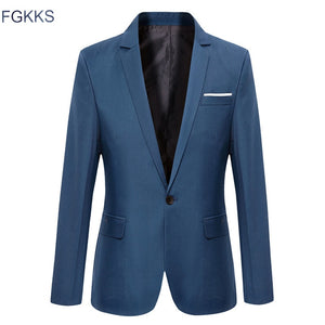 FGKKS Quality Brand Men Blazers 2019 Autumn Men's Tuxedos For Formal Occasions Coat Male Custom Men's Business Blazers